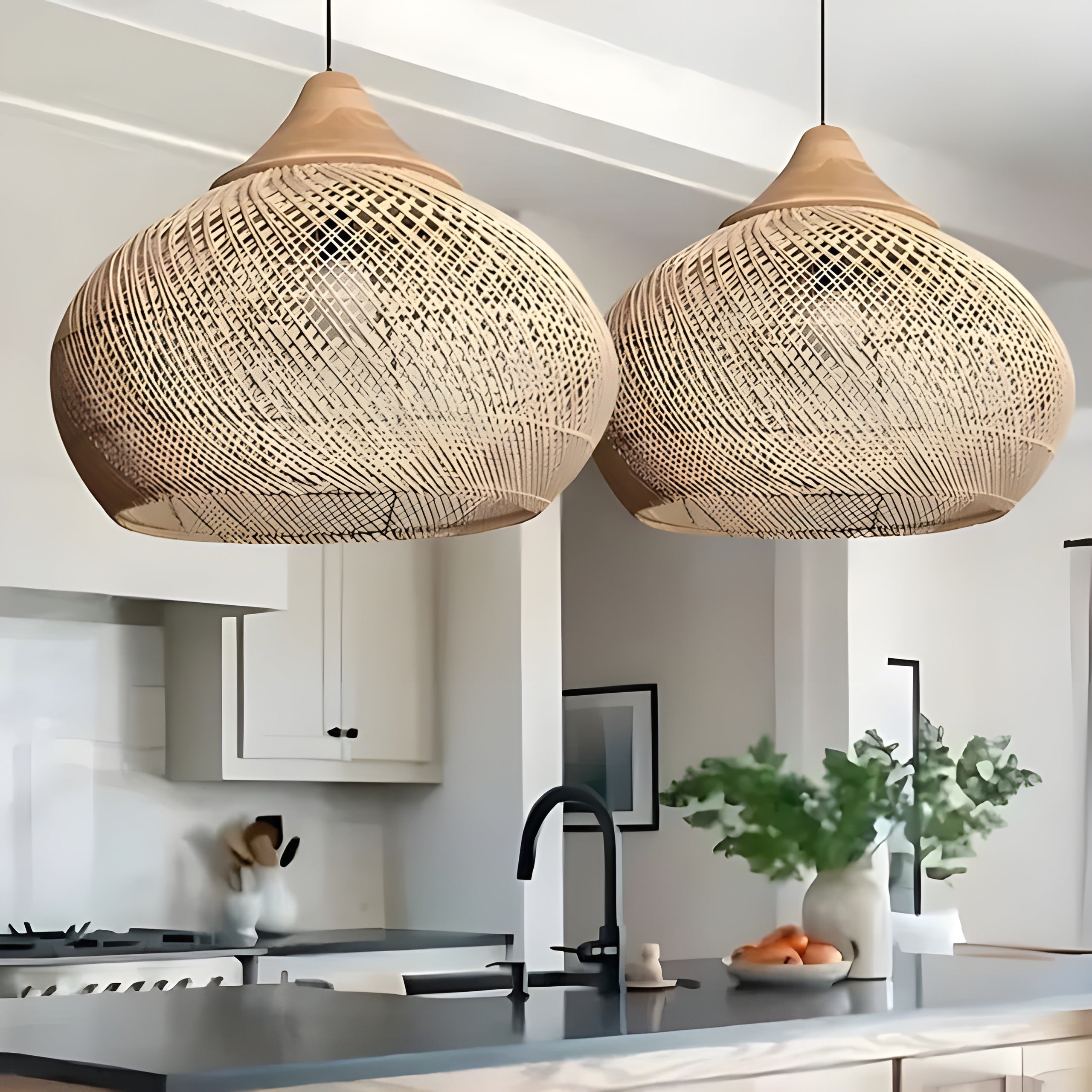 Naturalea Light – Handgemaakte Rotan Hanglamp met Warme Uitstraling