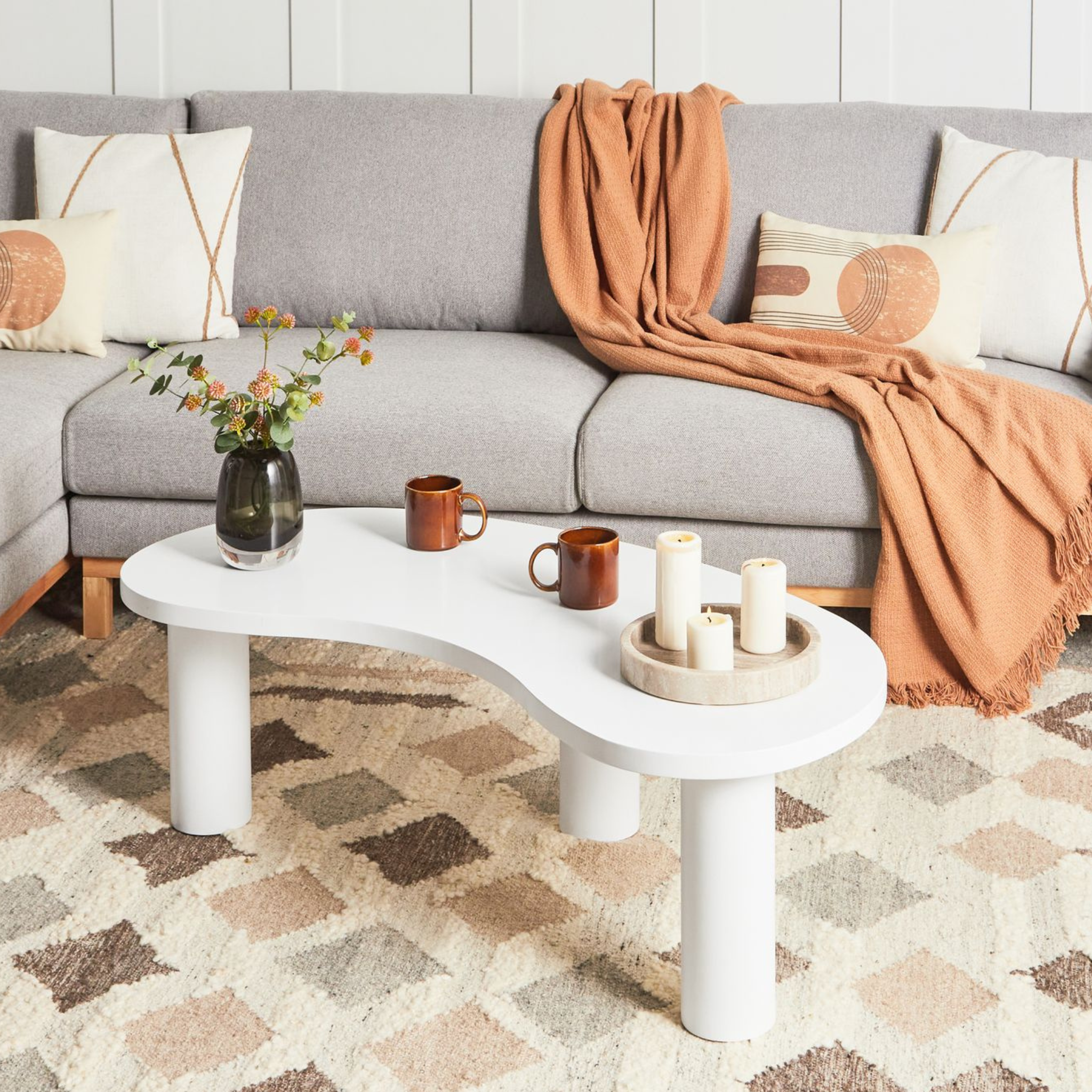 Olivara™ Organische Salontafel – Moderne Elegantie in Wit
