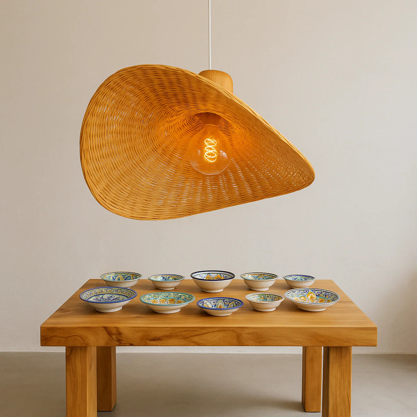 Orris Rotan – Industriële Rotan Hanglamp uit Tunesië