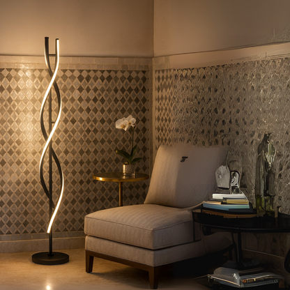 HelixGlow – Moderne LED Spiraal Vloerlamp