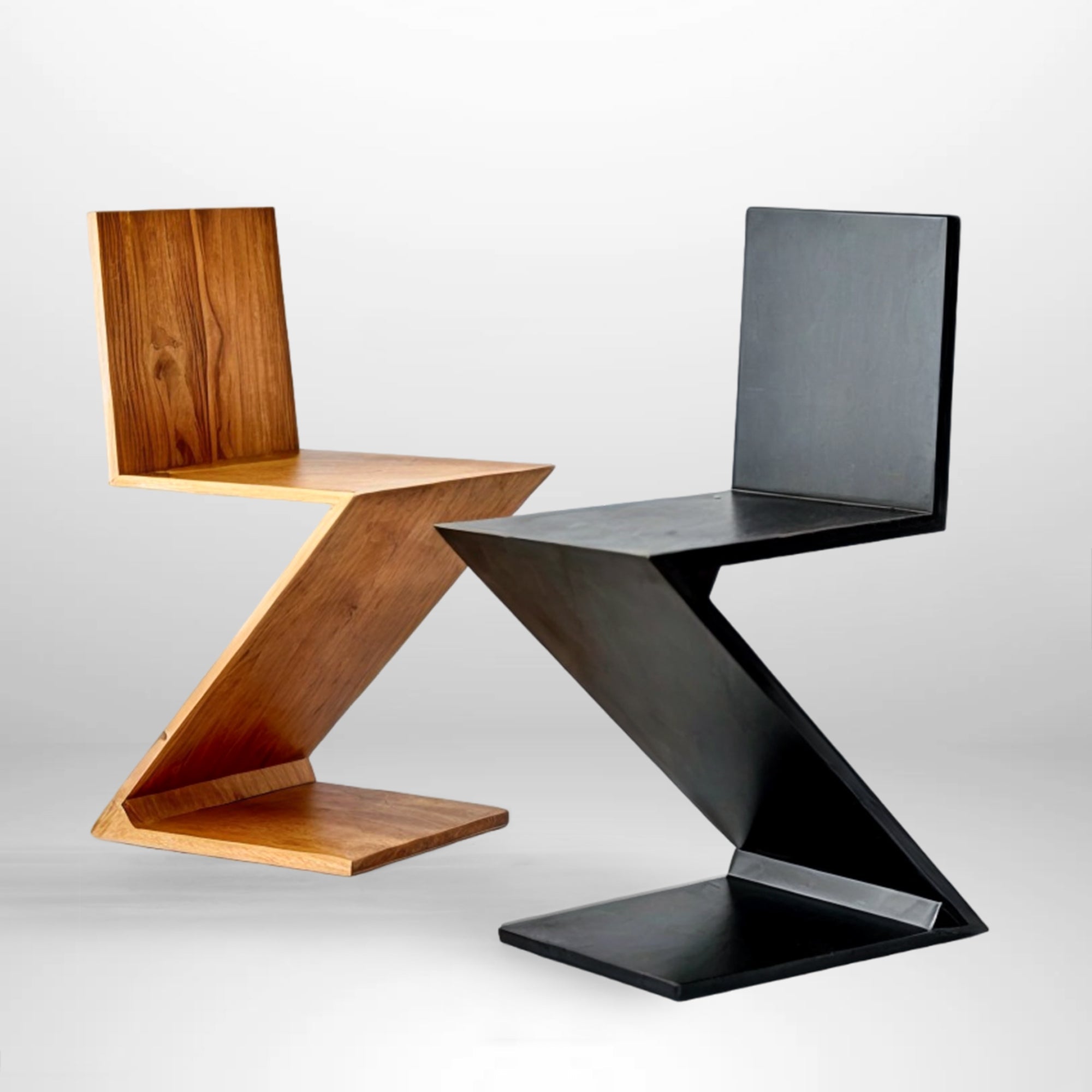 Zéphyr Chair – Moderne Houten Designstoel in Geometrische “Z”-Vorm