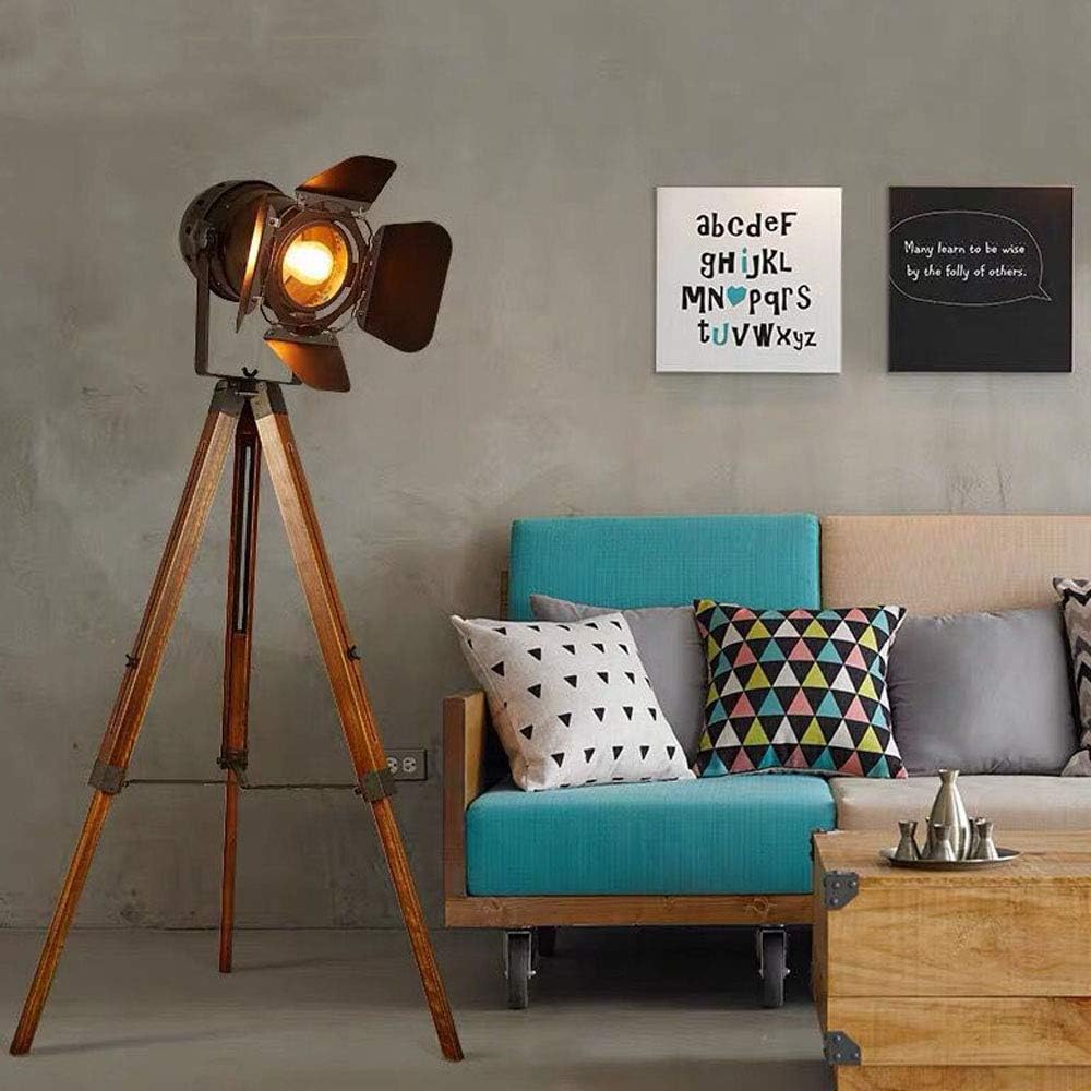 Cinear – Industriële Cinema Vloerlamp met Houten Statief
