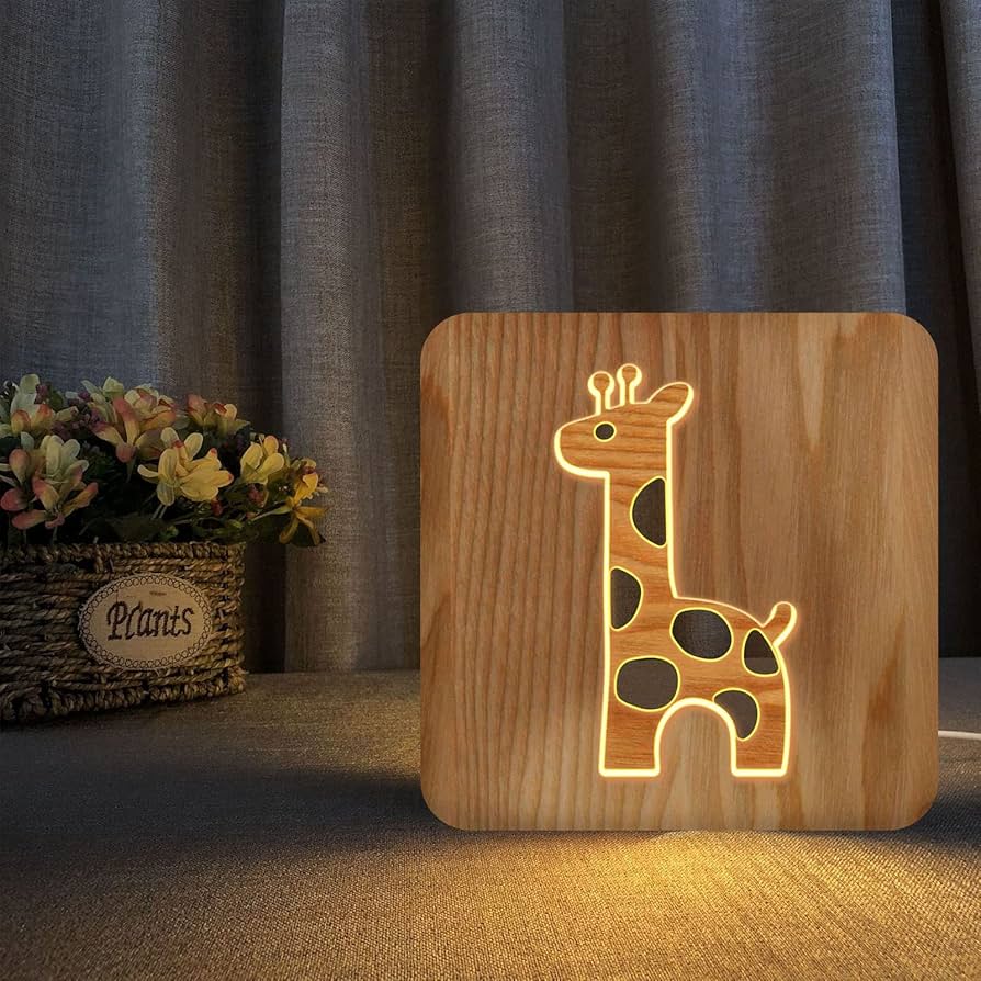 PineGlow – Houten Kinderlamp met Touch-Dimmer