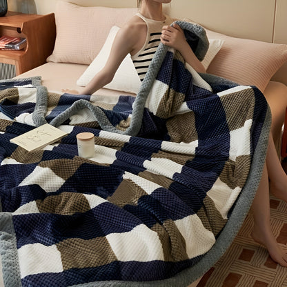 Velouris Plaid – Luxe Chenille Fleece deken met Klassiek Ruitpatroon