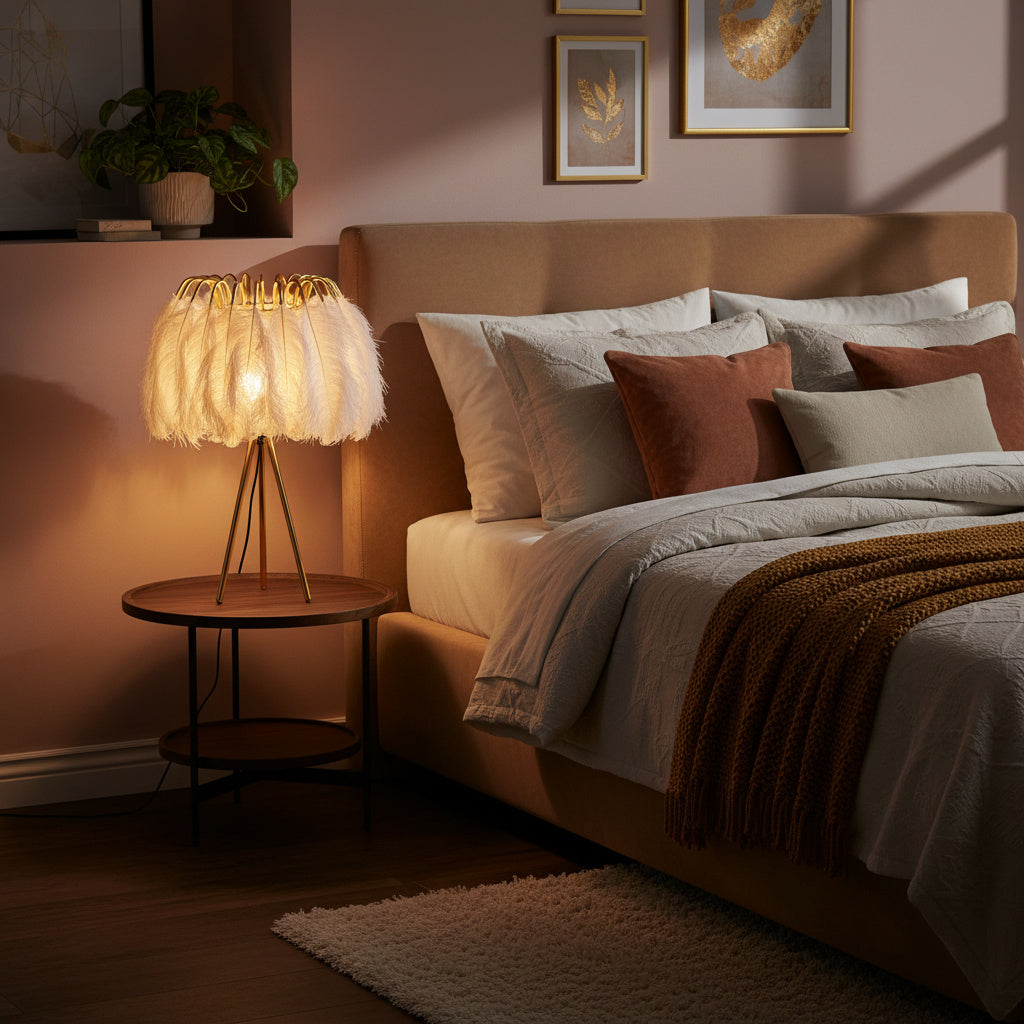 GlowFeather – Nacht- tafellamp met Pluimen