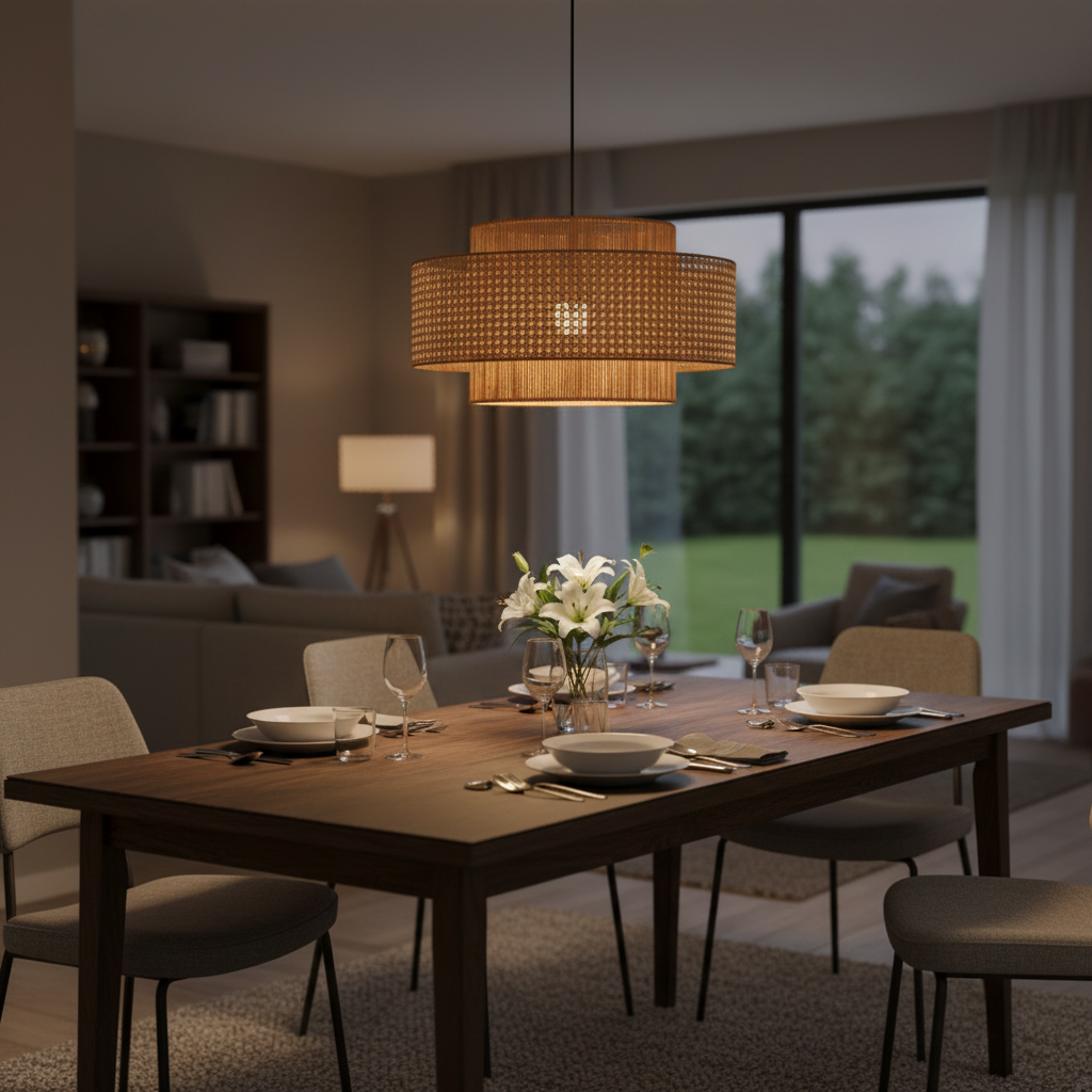 Hempora Wabi-Sabi Hanglamp – Handgemaakt van Henneptouw & Rotan