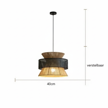 Hempora Wabi-Sabi Hanglamp – Handgemaakt van Henneptouw & Rotan