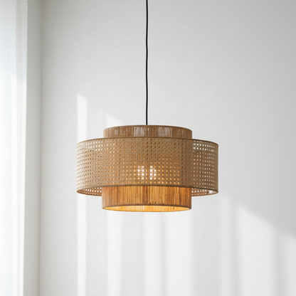 Hempora Wabi-Sabi Hanglamp – Handgemaakt van Henneptouw & Rotan
