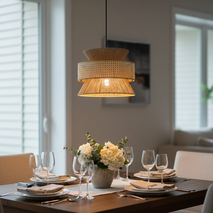 Hempora Wabi-Sabi Hanglamp – Handgemaakt van Henneptouw & Rotan