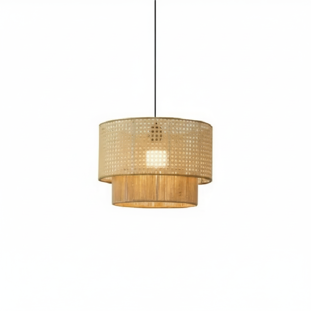 Hempora Wabi-Sabi Hanglamp – Handgemaakt van Henneptouw & Rotan