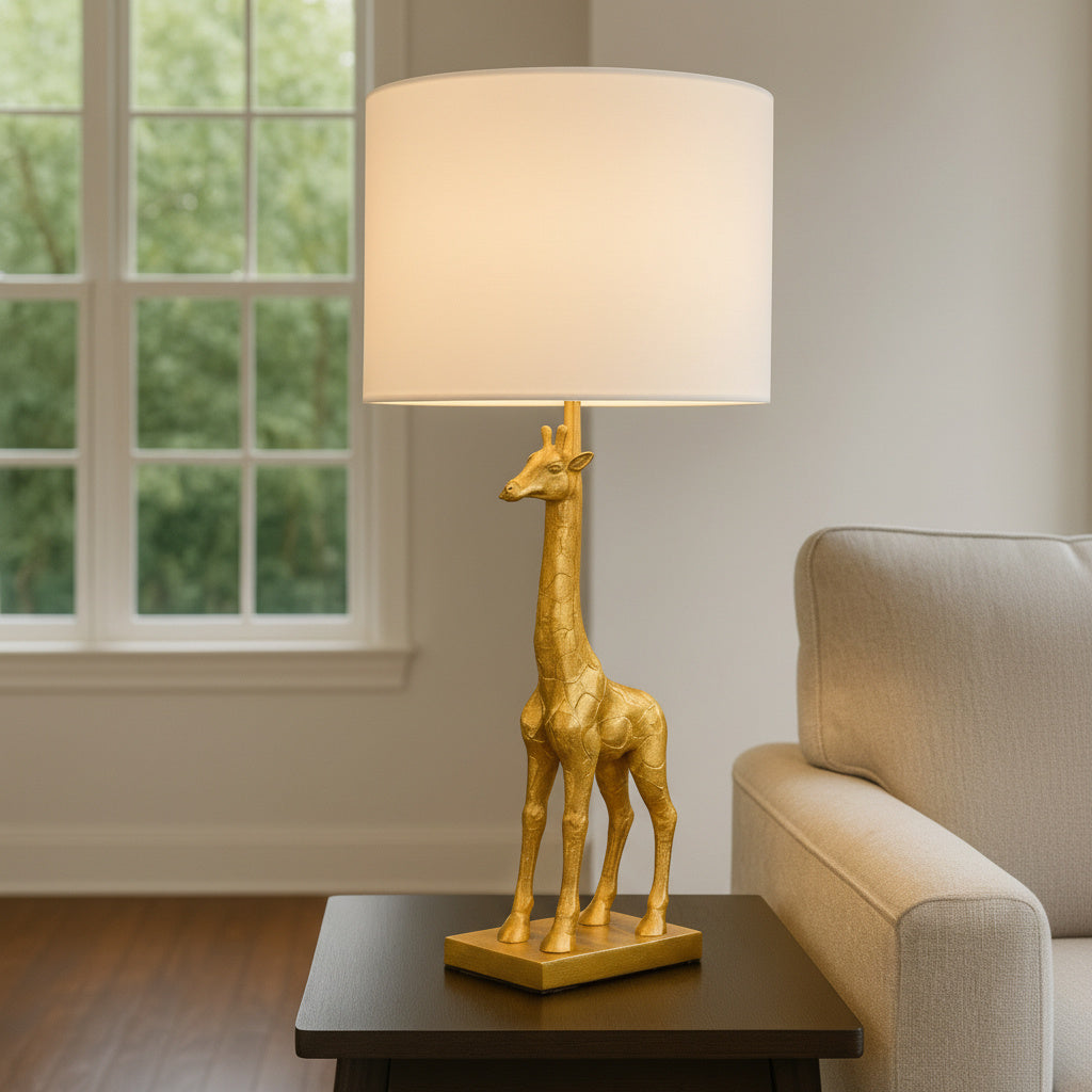 GiraLuxe – Gouden Giraffe Tafellamp