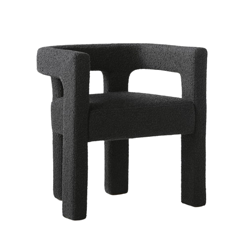 Lumière Chair – Moderne Bouclé Fauteuil met Omhullend Design