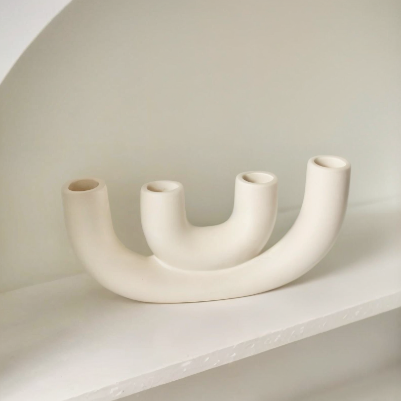 Eterna Glow – Minimalistische Keramische Kandelaarset