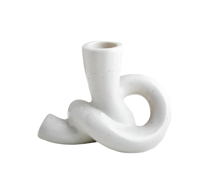 Aurora Knot – Minimalistische Keramische Kandelaar