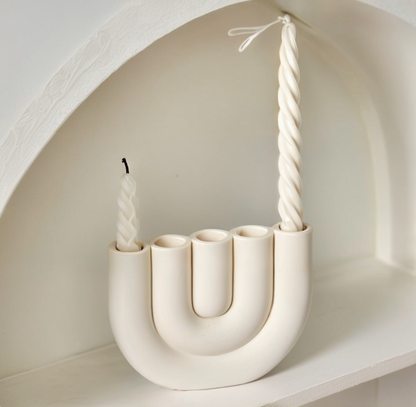 Eterna Glow – Minimalistische Keramische Kandelaarset