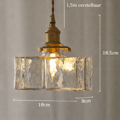 Hanglamp van glas met gouden snoer – Bonq
