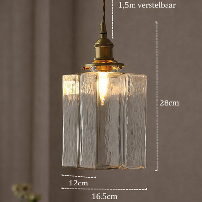 Hanglamp van glas met gouden snoer – Bonq