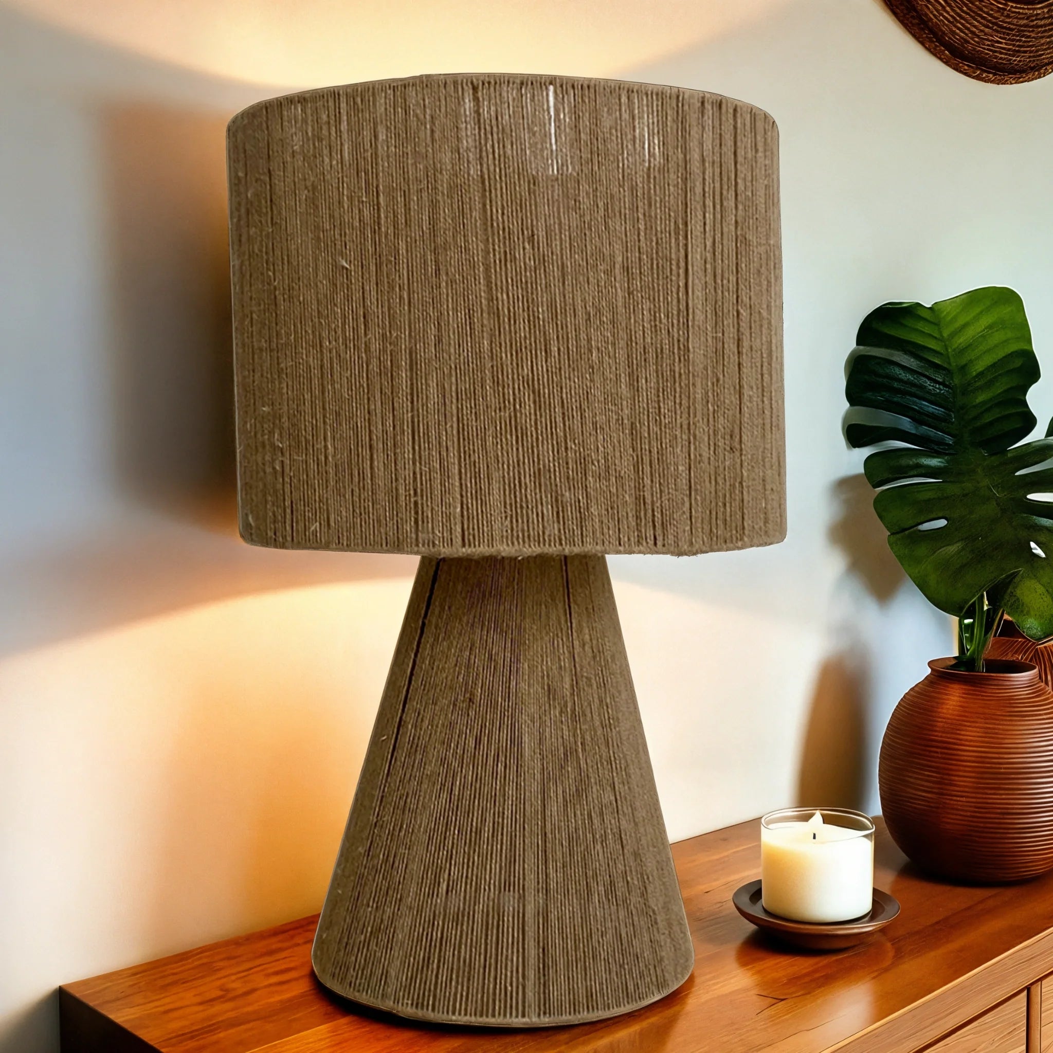 JutaLume – Tafellamp van Handgeweven Jute
