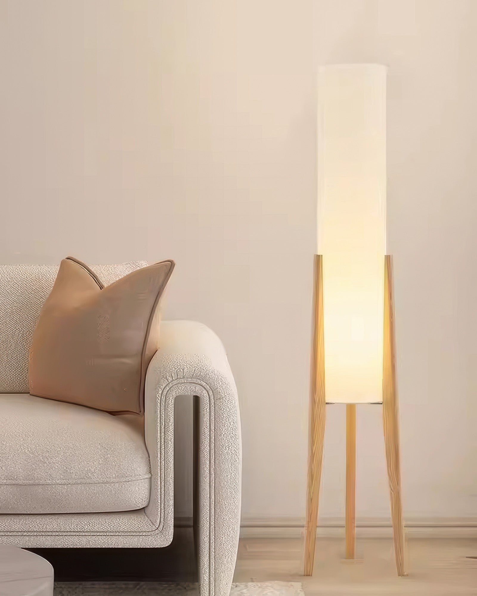 De Solvéra massief houten vloerlamp van walnoot met LED-licht