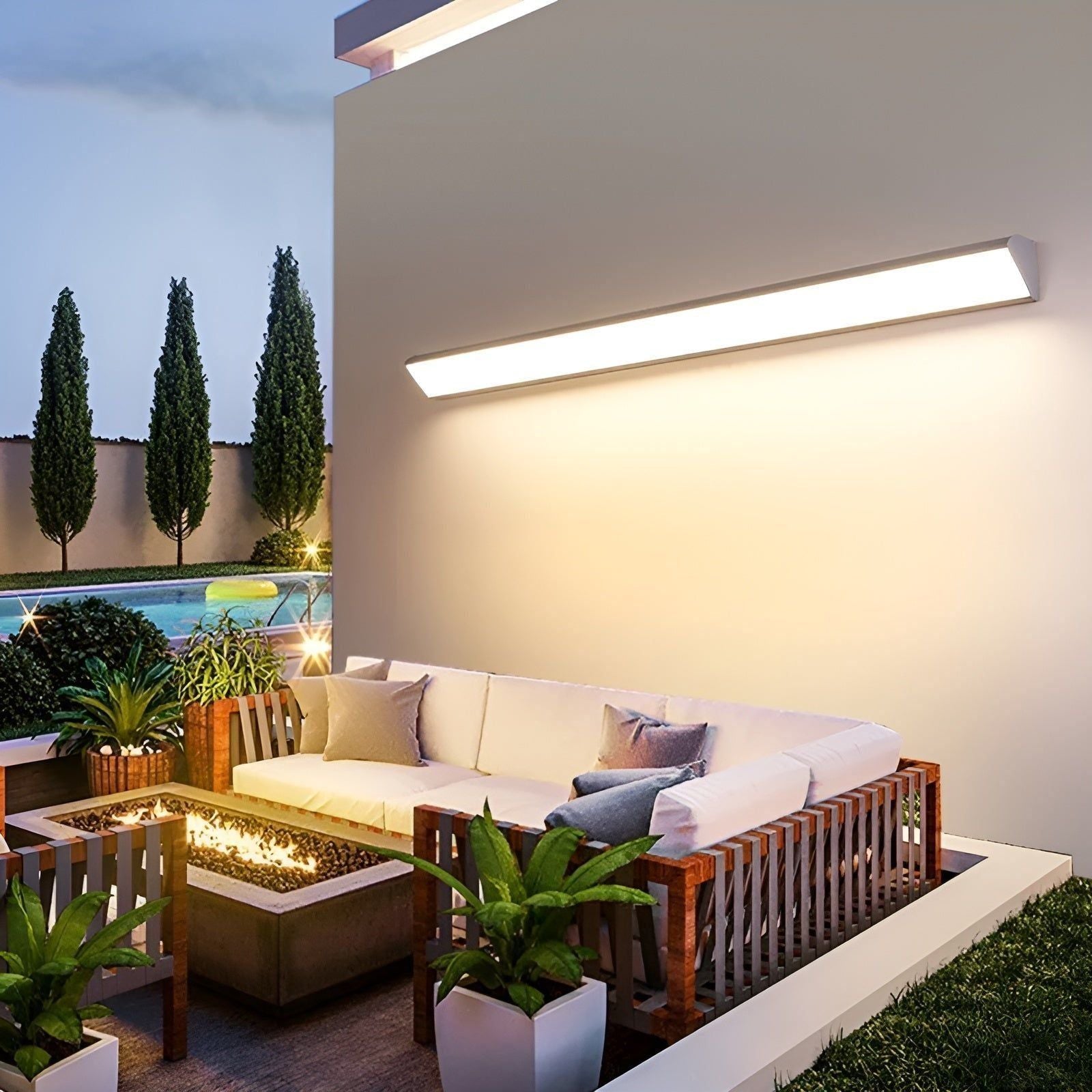 AquaBeam wandlamp – Waterdichte LED-lichtlijn voor tuin, terras en moderne interieurs