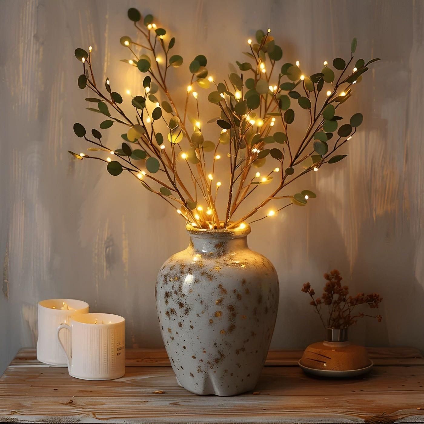 Luminara Branch – Decoratieve LED Lamp in Olijftak Design