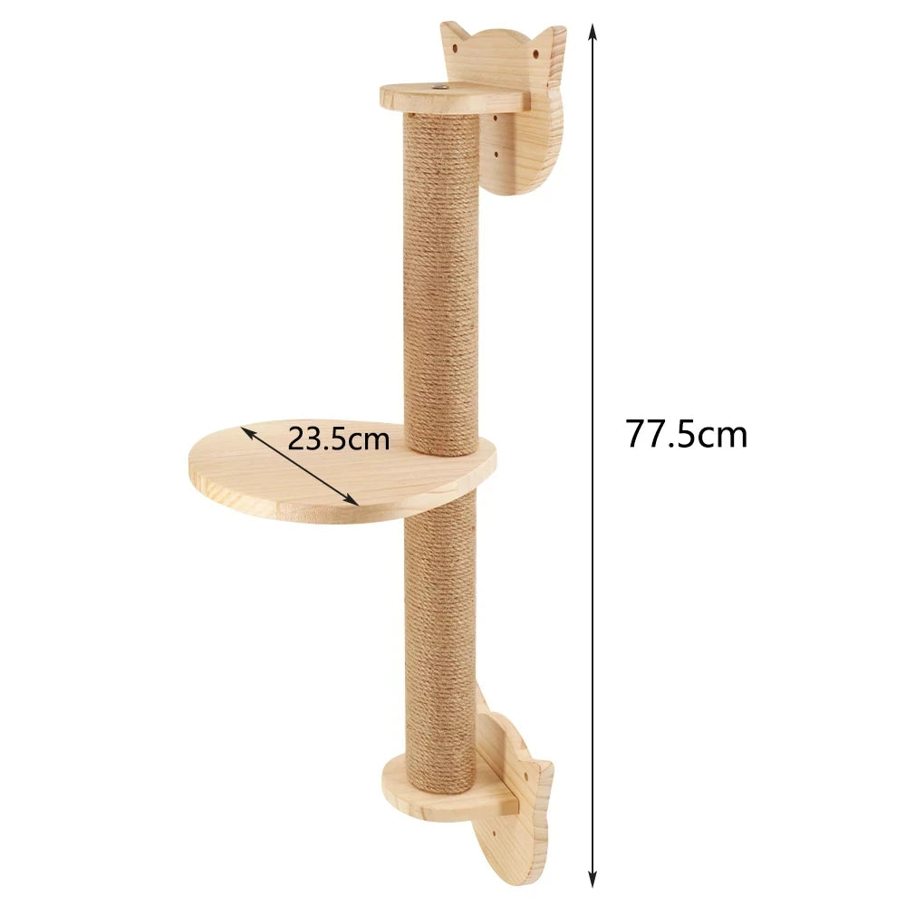 PurrTrail™ Katten Klimtouw & Plank Set – 2-Delige Wandmontage Krab- en Klimboom