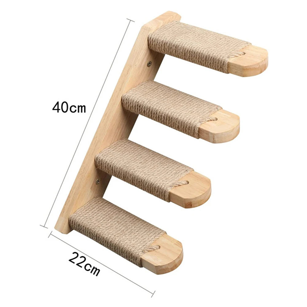 PurrTrail™ Katten Klimtouw & Plank Set – 2-Delige Wandmontage Krab- en Klimboom