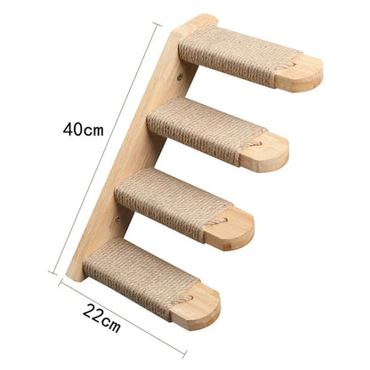 PurrTrail™ Katten Klimtouw & Plank Set – 2-Delige Wandmontage Krab- en Klimboom