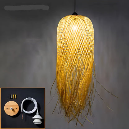 BambuWeave Hanglamp – Handgemaakt van Natuurlijk Bamboe & Rotan