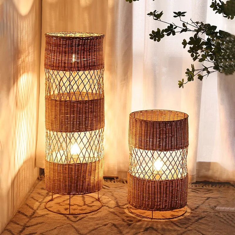 Noriva™ Handgemaakte Rotan Vloerlamp
