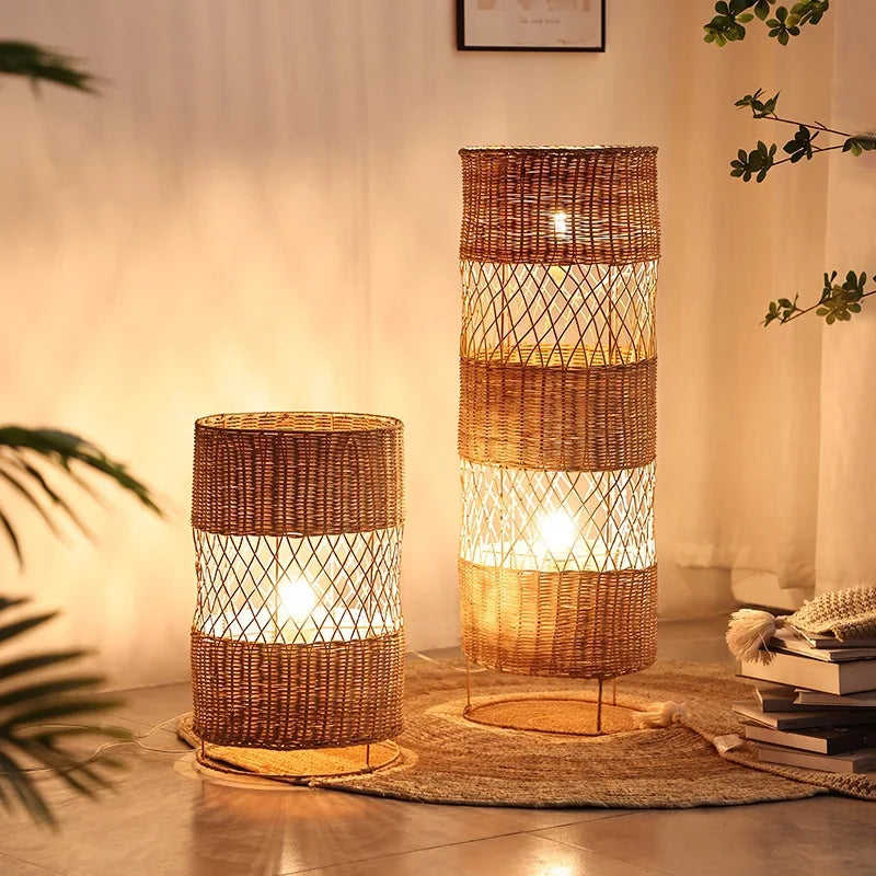 Noriva™ Handgemaakte Rotan Vloerlamp