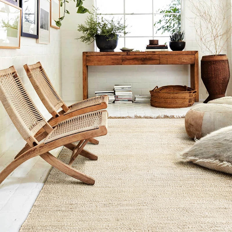 Hinora™ Japans Handgeweven Jute Vloerkleed