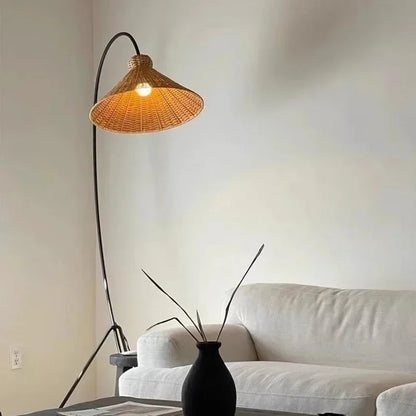 Elyra™ Minimalistische Rotan Vloerlamp
