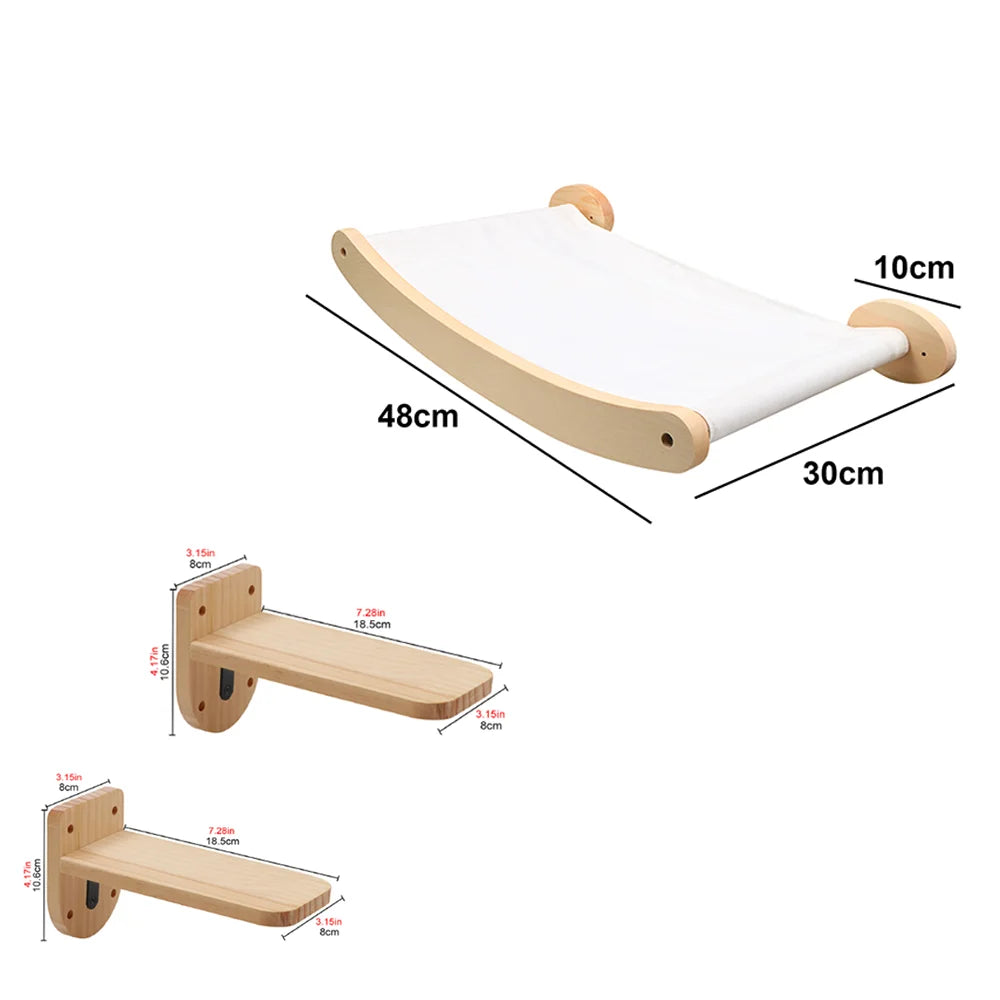 PurrTrail™ Katten Klimtouw & Plank Set – 2-Delige Wandmontage Krab- en Klimboom