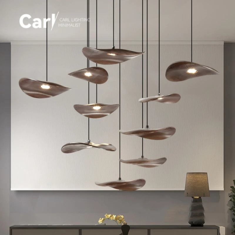 Mavento™ Tijdloze houten kroonluchter in walnootkleur