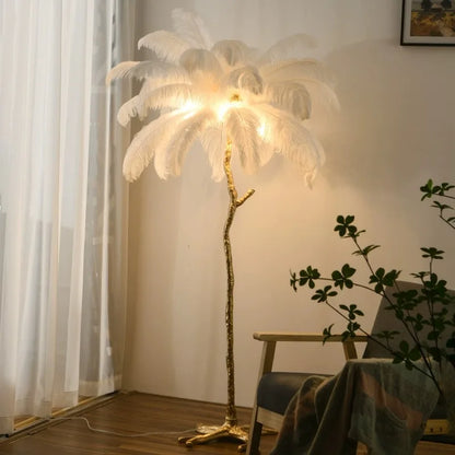 Merovia™ Luxe Struisvogel Veren Vloerlamp