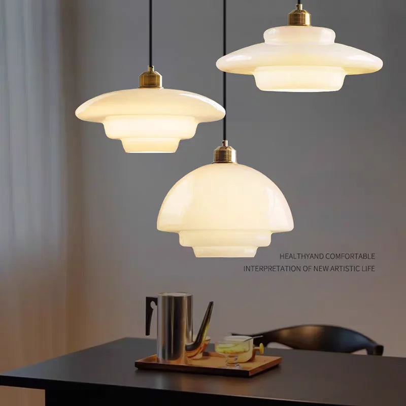 Meliora™ Vintage Glazen Kroonluchter in Melkwit Glas