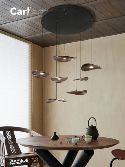 Mavento™ Tijdloze houten kroonluchter in walnootkleur