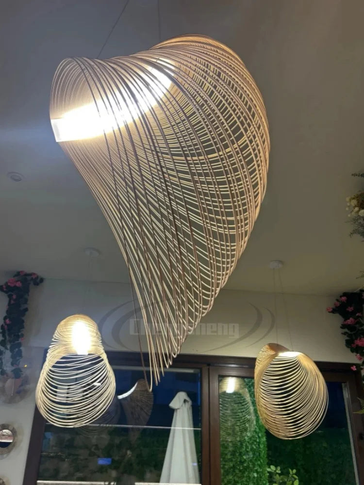 LumiWood™ LED Houten Hanglamp | Japanse Stijl voor Woonkamer, Eetkamer & Slaapkamer