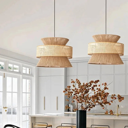 Hempora Wabi-Sabi Hanglamp – Handgemaakt van Henneptouw & Rotan