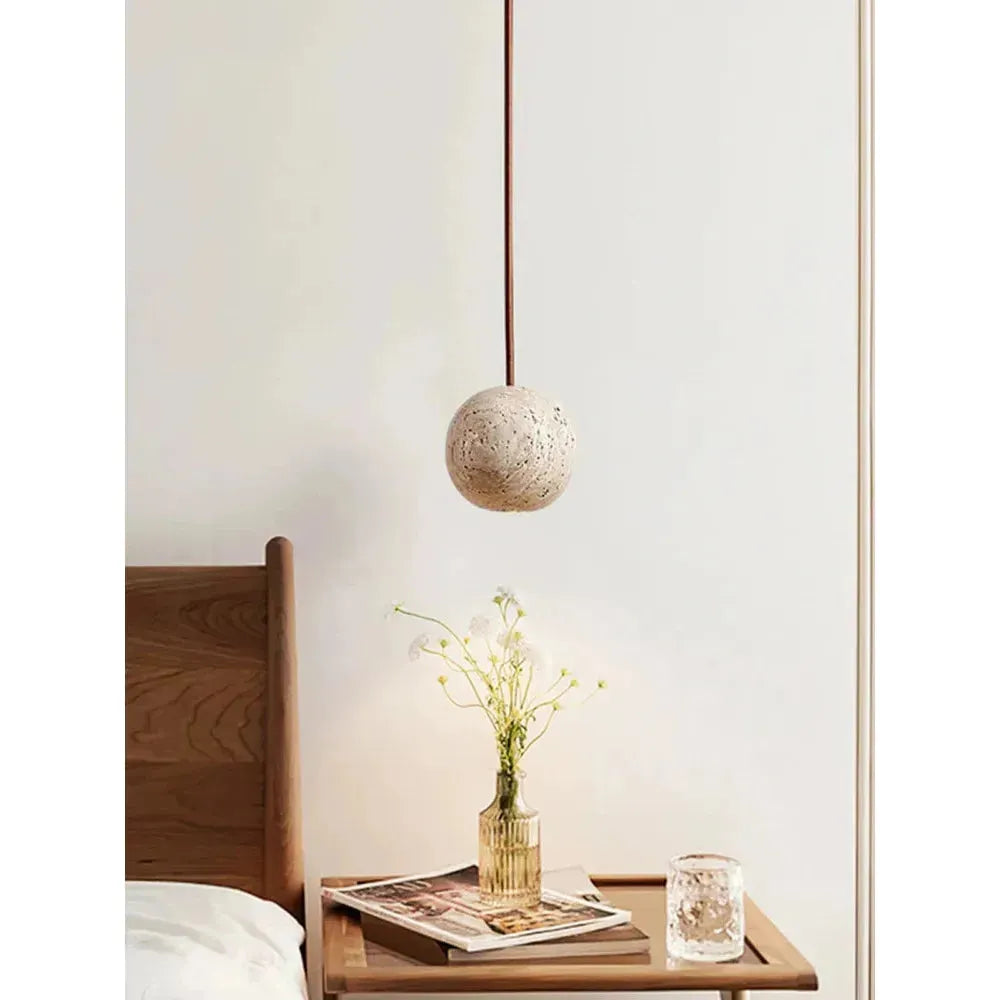 TerraLuce Travertin Hanglamp – Natuurlijke Elegantie in Wabi-Sabi Stijl