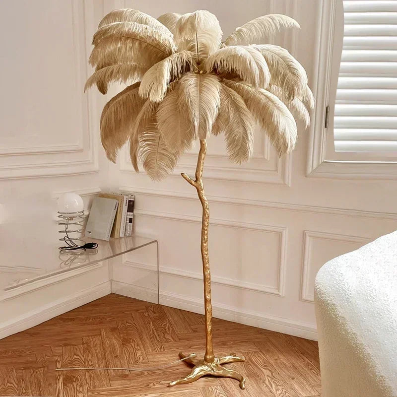 Merovia™ Luxe Struisvogel Veren Vloerlamp