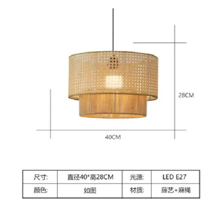 Hempora Wabi-Sabi Hanglamp – Handgemaakt van Henneptouw & Rotan