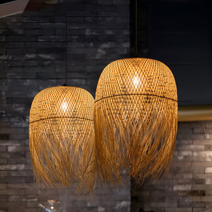 BambuWeave Hanglamp – Handgemaakt van Natuurlijk Bamboe & Rotan
