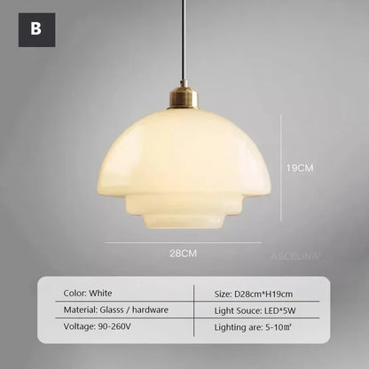 Meliora™ Vintage Glazen Kroonluchter in Melkwit Glas