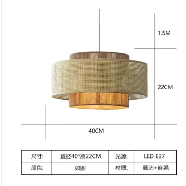 Hempora Wabi-Sabi Hanglamp – Handgemaakt van Henneptouw & Rotan