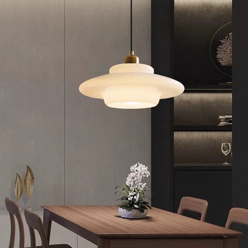 Meliora™ Vintage Glazen Kroonluchter in Melkwit Glas