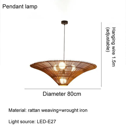 Handgemaakte Rotan Wabi-Sabi Lamp