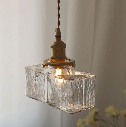Hanglamp van glas met gouden snoer – Bonq