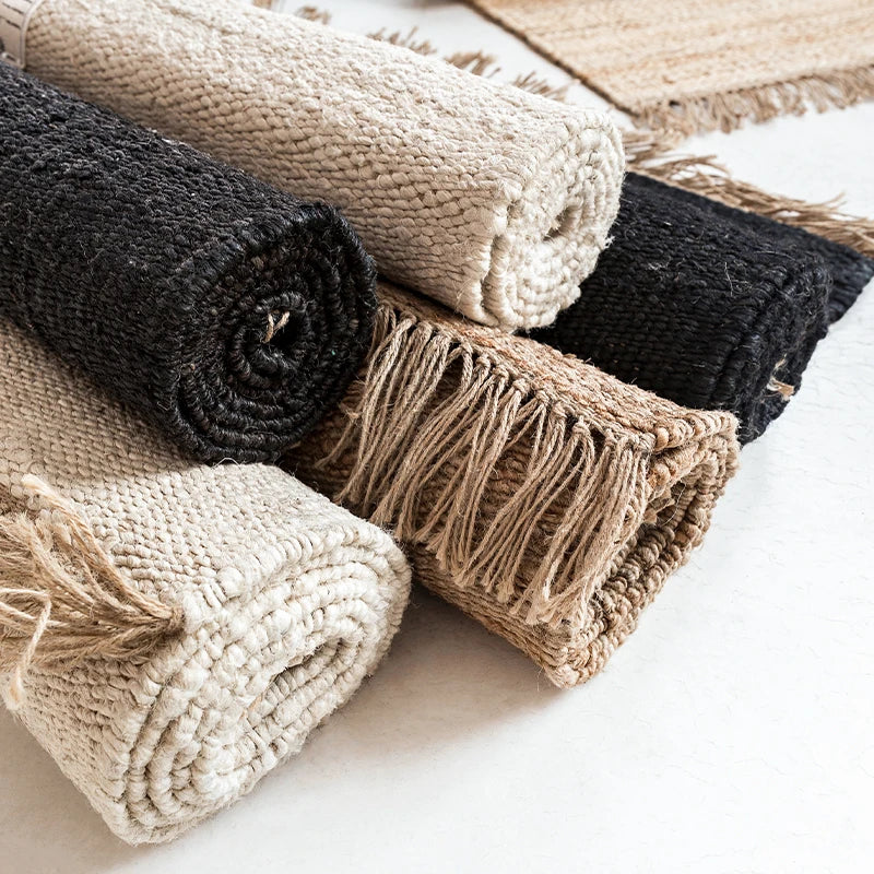 Hinora™ Japans Handgeweven Jute Vloerkleed